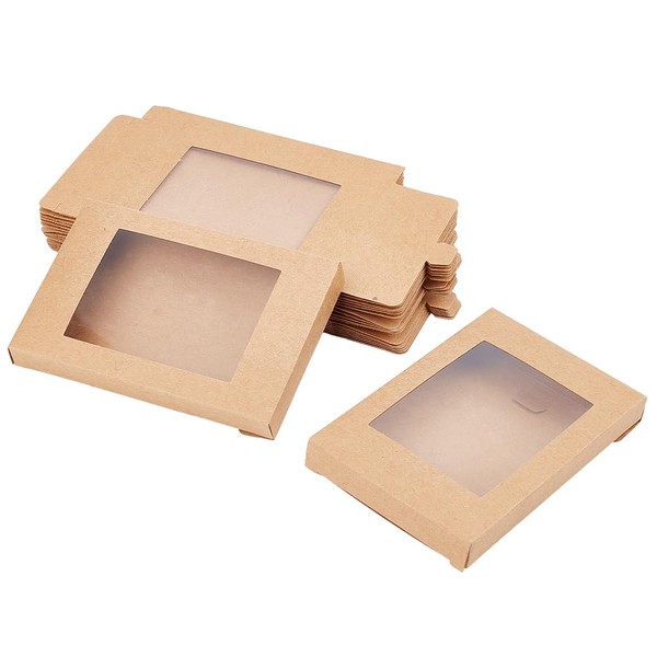 OLYCRAFT Pack of 24 Paper Boxes with Clear Window 12.5