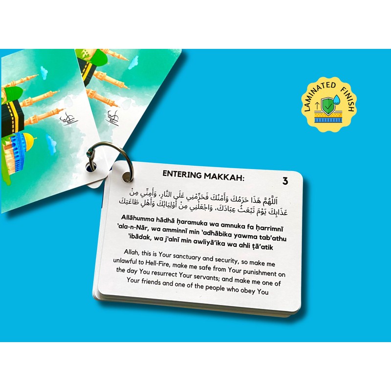 Umrah Dua Cards, Step by Step Guide Umrah Duas, Umrah