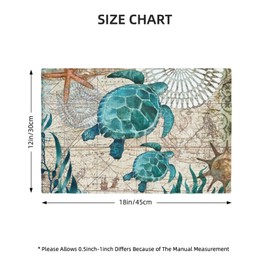Fiokroo Sea Turtle Ocean Life Hawaii Placemats Set of 4 Table Mats Table Tableware Place Mats with Non-Slip Heat-Resistant Washable for Dining Home Kitchen Party Indoor