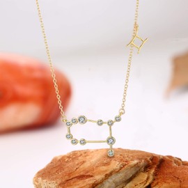 Barzel 18K Gold Plated Astrology Zodiac Constellation Horoscope Gemini Necklace (Gemini)