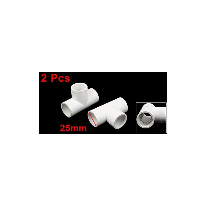 sourcingmap 25mm Inner Dia 3 Way T Shaped PVC Water