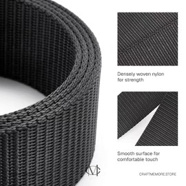 CRAFTMEMORE Tactical Nylon Web Belt, 1.5 Inch Wide, Military Style with Plastic Buckle SPB7 (Gray)
