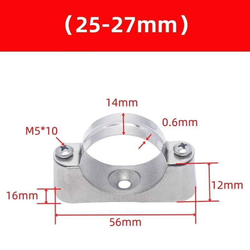 (10 Pieces) 25-27mm Wall Mount Hose Clamp Pipe Bracket 304