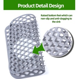 Sink Protectors for Kitchen Sink, 2PCS Kitchen Sink Mats Silicone Sink Protector, Sink Mats Grid for Kitchen Bottom of Farmhouse Stainless Steel Porcelain Sink 13.58 ''x 11.6 ''