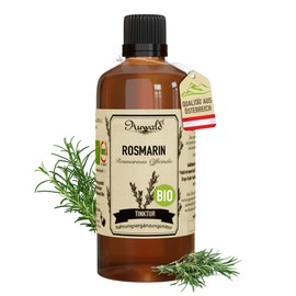 Auwald Organic Rosemary Drops - High Quality Extract, Extract, Essence & Tincture - 100% Organic Agriculture, Free from Artificial Additives and Dyes, Made in Austria - 100 ml
