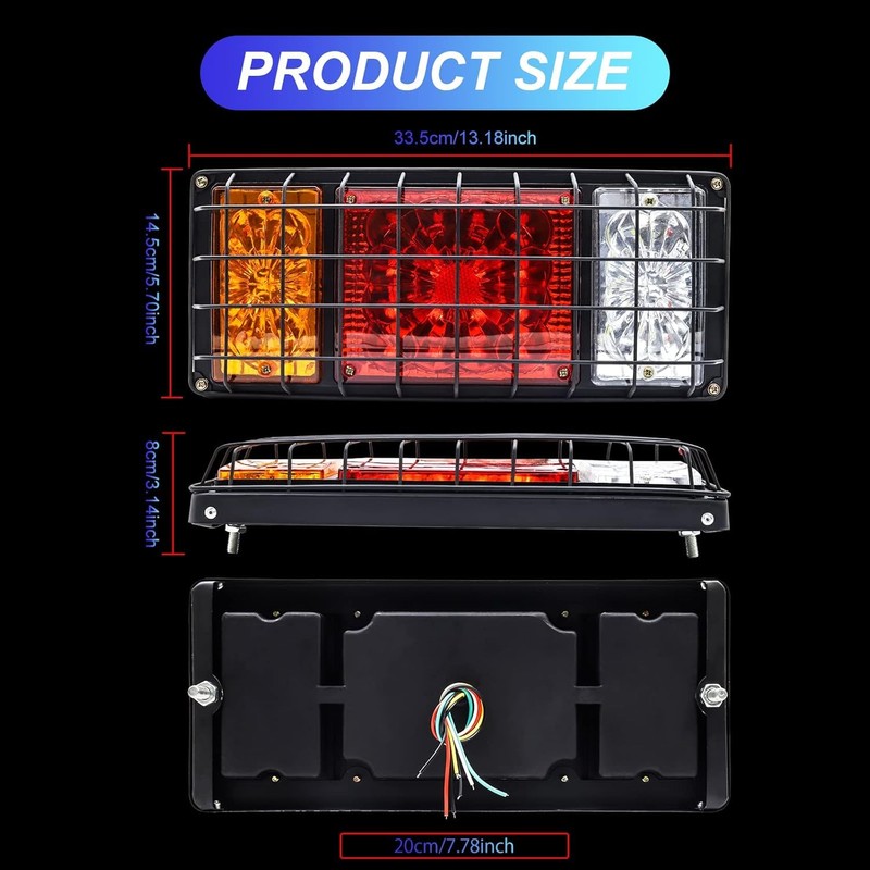 12V LED Truck Tail Light Universal Rear Lamp, Reverse/Running Light/Brake