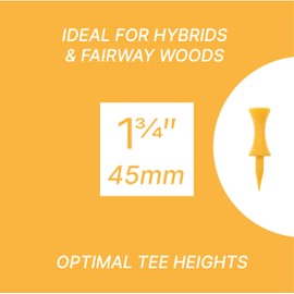 ECADDIE Yellow 25mm Plastic Castle Golf Tees (100 Pack)