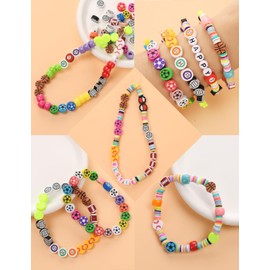 HSONAIGEE 600 Pieces Sport Ball Clay Beads for Jewelry Making, Sport Polymer Clay Beads Basketball Soccer Volleyball Football Beads Charms for Bracelets Necklace Crafts Kits for Adults Women