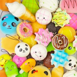 TOUFEIYUAN Squeeze Toy, Set of 10, Stress Relief, Squeeze Toy, Decompression Goods, Low Rise, Good to the Touch, Harmless, Cute, Soft, Fluffy Toy, Food Toy, Funny, Birthday, Children's Day, Present,
