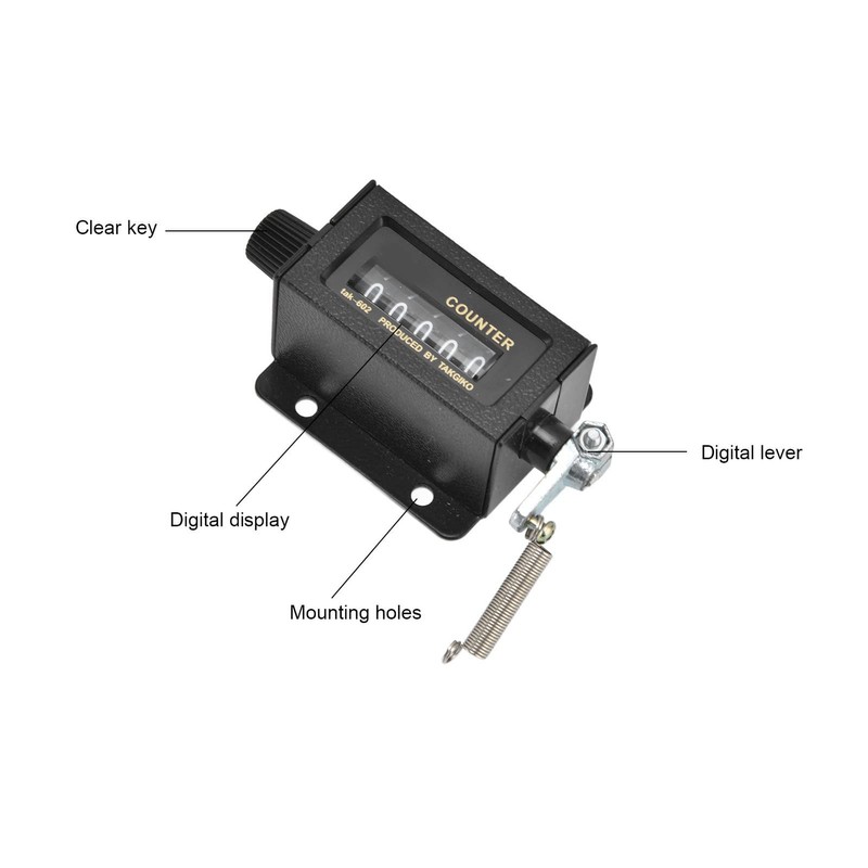 Mechanical Counter 5 Digit Bale Counter, 0-99999 Mechanical Resettable Mechanical