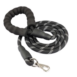 Dog Leash 1.5m Lead with Comfortable Padded Sponge Handle and Reflective Threads Dog Leash for Small Medium Large Dogs Black