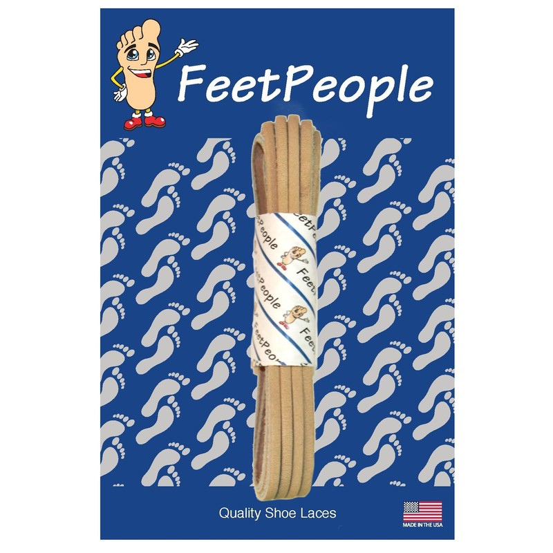 FeetPeople Leather Shoe/Boot Laces, New Tan, 72 Inches, 1 Pair