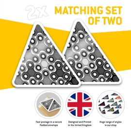 2 x Triangle Stickers 7.5cm - BW - Fidget Spinner Pattern Kids Toy Fun Decals for Laptops,Tablets,Luggage,Scrap Booking,Fridges #36802