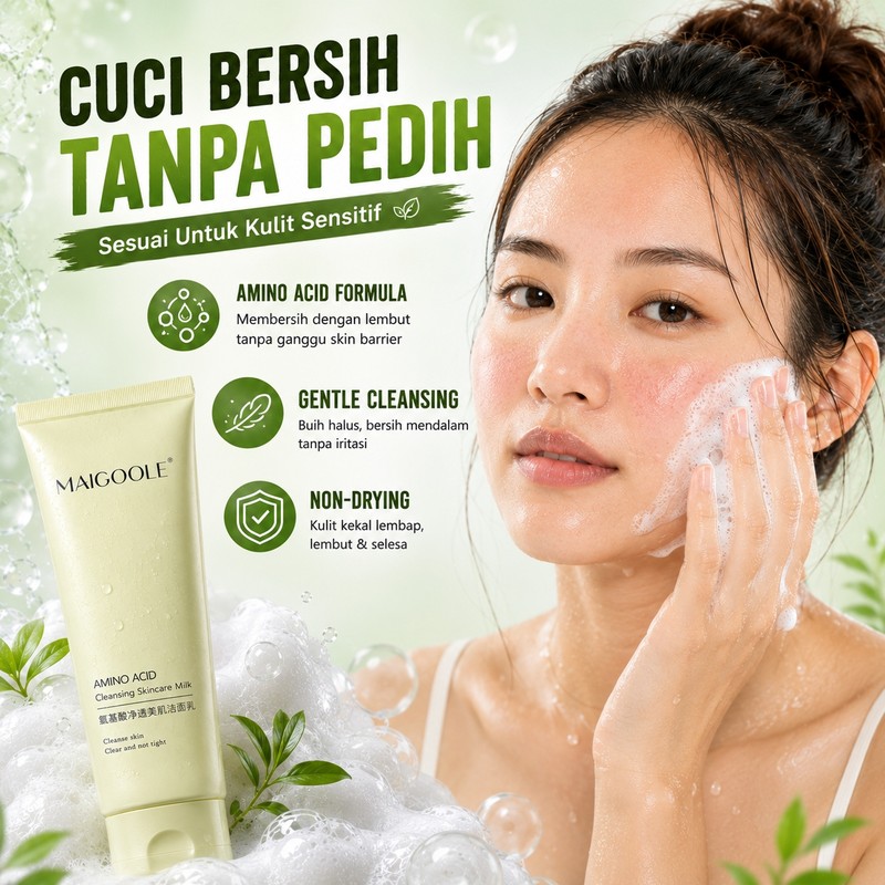 MAIGOOLE Amino Acid Facial Cleanser 120g | Gentle Foaming Face