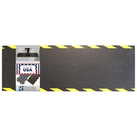 Durable Corp Cable Safe Cord Cover Nitrile Rubber Mat, Cable Protector Mat to Hide Extension Cords, Heavy Duty Grip Cord Hider to Avoid Cable Trips, 16x47 Inches, Black with Yellow Striped Border