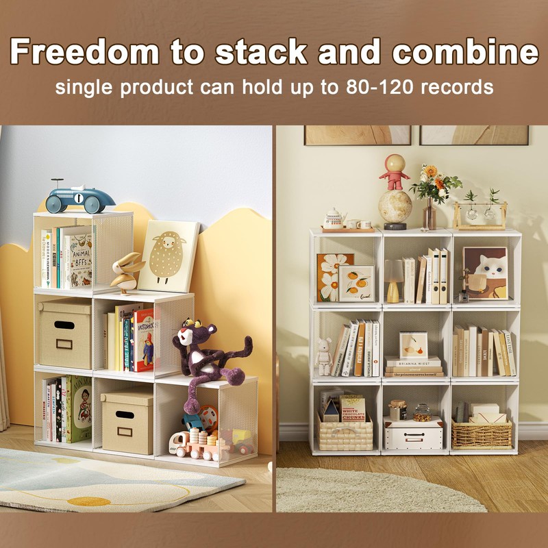 Dmevkic 2 Cube Organizer Bookshelves DIY Variable Stackable Cube Storage