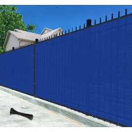 Bynbbur 4'x106' Privacy Fence Screen Net Fencing 95% Privacy Blockage Windscreen Fence Cover with Copper Grommet for Patio Backyard Garden Swimming Pool, Zip Ties Included, Blue