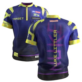 Target Darts Luke Littler Dart Shirt 2026 | Mens Darts Shirt, Adult Cool Play Collarless Dart Top, Dartboards Top Men, The Nuke Player Edition T Shirt – XS