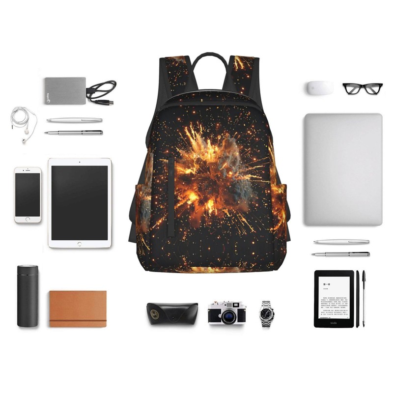 AOLXDE Explosion Firework 3d Lightweight Outdoor Backpack Functional Bag For