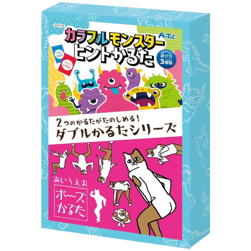 Artec 21710 Double Karuta Toy, Card Game, Colorful Monster &