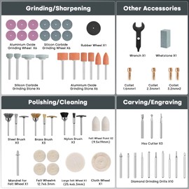 Enventor Rotary Tool Accessories Kit, 361PCS Universal Rotary Tool Kit for Carving, Sanding, Polishing, Cutting, Drilling and DIY Crafts