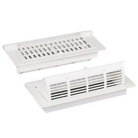 2-in-1 Vent Deflector & Floor Vent Covers, Floor Register 4x10, 2 Pack Adjustable Heat Air Vent Deflectors, Vent Covers for Home Floor, Office, Ceiling, Tool-Free Installation (White)