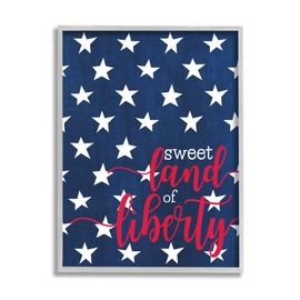 Stupell Industries Sweet Land Of Liberty Americana Framed Wall Art, Design by Alli Rogosich