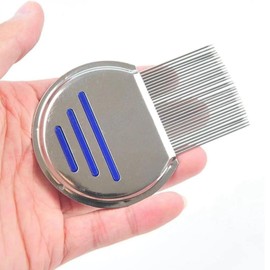 Lice Nit Comb, Infinity Stainless Steel Metal Headlice Nit Removal Comb with Spiral Grooves for Long Thick Hair, Long Teeth/Professional Comb for Head Lice Treatment,Reusable,Removes Louse Nits