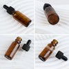 HWASHIN 48 Pack 1/2 oz (15ml) Amber Glass Bottles with
