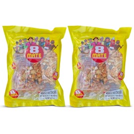 Shirakiku Japanese Style - 8 Mate Premium Arare Assorted Rice Cracker with Green peas | Glutinous Rice, Soy Sauce and Wasabi Green Peas | Asian Snacks, 16 Oz - (Pack of 2)