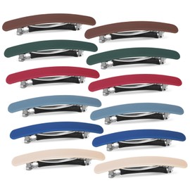 Baluue 12pcs Strong Hold Spring Hair Clips for Women Matte Ponytail Barrettes for Thick Hair Fashion Colors for Styling and Everyday Use
