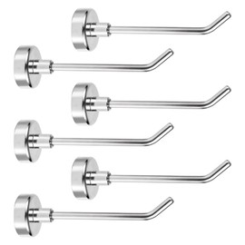 Gosknor 6pcs Large Magnetic Hooks, 2.2lb 2.8 Inch Long Heavy Duty Magnet Hooks Strong Magnetic Cruise Hangers for Cruise Ship Garage Kitchen Refrigerator (Silver)