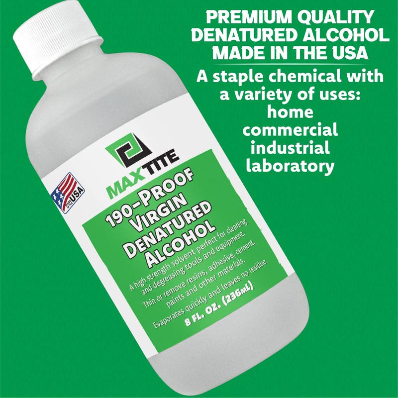 MAXTITE 190-Proof Virgin Denatured Alcohol (8 Pack of 8 oz