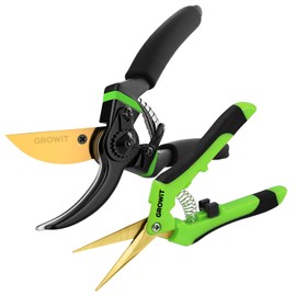 8.5" Professional Bypass Pruning Shears & Gardening Scissors Set - Super Sharp Premium Garden Shears | Pruning Shears For Gardening, Garden Hedge Clippers Handheld Pruners - Garden Scissors