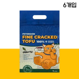 PETHROOM [Fesroom] Fine Crack Tofu Litter (Green Tea_6-pack) Premium Cat Litter Eco-friendly Dust Control