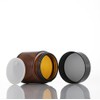 2 Pcs 8oz Amber Glass Jars Refillable Cosmetic Containers with