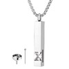 Vanski 2 Pcs Urn Necklaces for Ashes, Vertical Bar Cremation