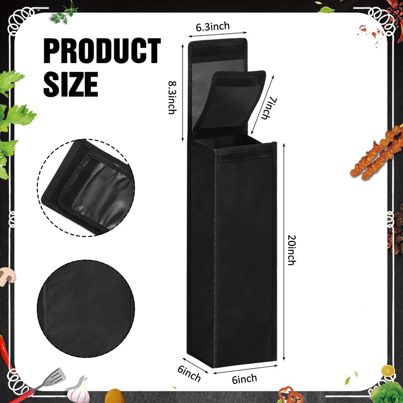 Amylove Grill Storage Bag BBQ Tool Storage Black Container for