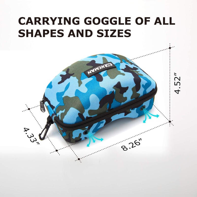 XCMAN Ski Goggle Case, Rigid EVA Hard Snow Goggle Case