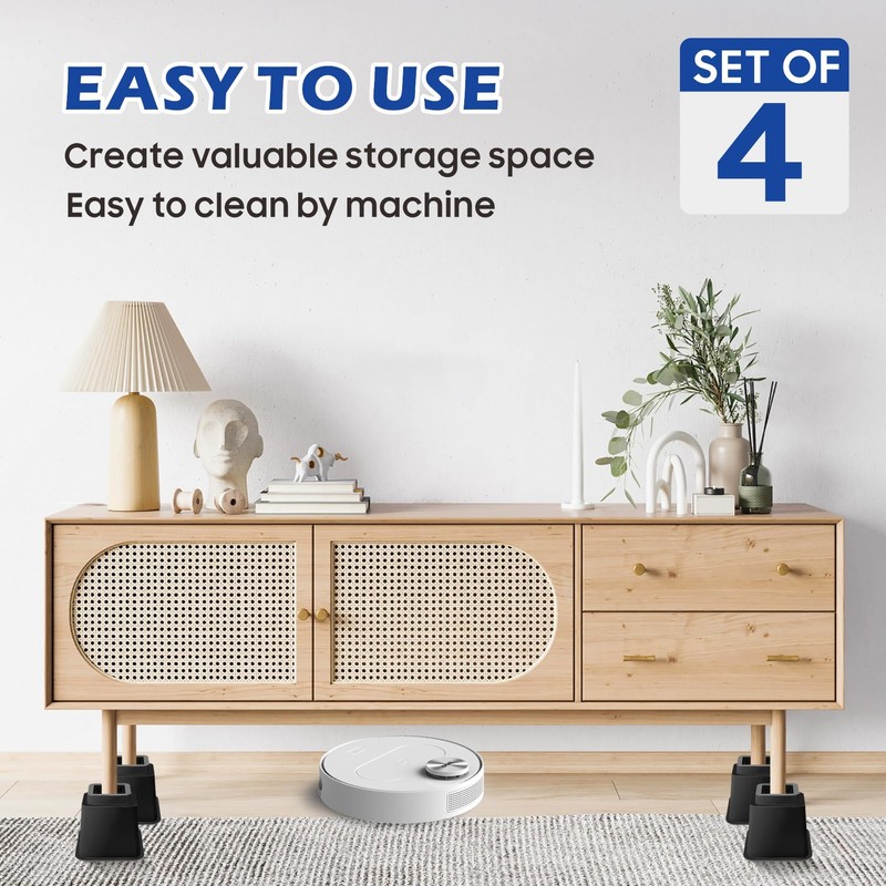 MixDora Bed Risers 5 Inch Heavy Duty Furniture Risers Square