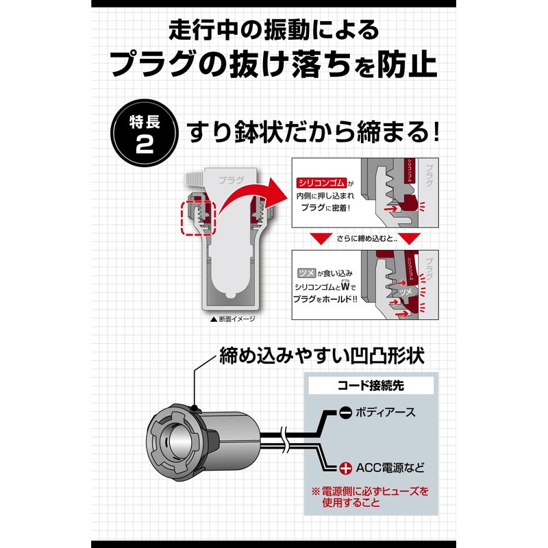 Amon 4836 Plug Lock Socket (with Fuse Power Supply), DC