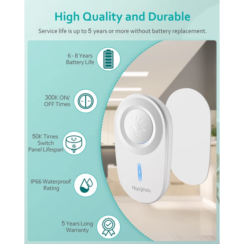 [2 Pack] HAPYTHDA Wireless Remote Control Outlet Plug, No Wiring