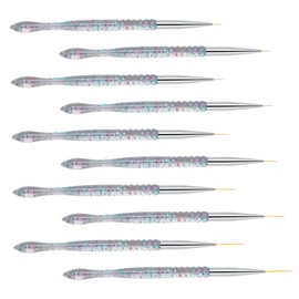 Vaguelly Nail Art Drawing Pens Set of 2 Ultra-Fine Glitter Handle Eyeliner Tools for DIY Manicure and Salon Use