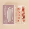 Nail Tip, Short, Round, 24 Pieces, False Nail, Gradient, Pink,