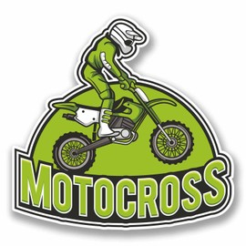 2 x 10cm Motorcross Motocross Bike Vinyl Decal Sticker Laptop Biker #9811 (10cm Wide x 10cm High)
