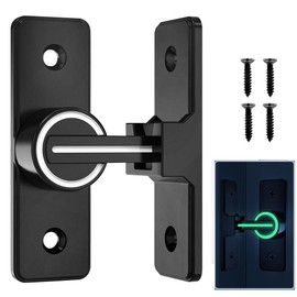 CYNNXIA Sliding Barn Door Lock Hardware 90 Degree Security Gate Latch Safety Barn Door Lock Latch Flip Door Latch Heavy Duty Gate Latches for Garden Bathroom Outdoor Garage Window (Visible at Night)