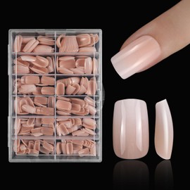 Press on Nails for Toe, 240Pcs Fake Toenails Gradient Pink Short False Nail Glossy, Full Set Fake Nails DIY Nail Art, Full Cover Glue on Nails Nail Art Manicure Decorations for Girls Women