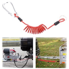 Xinghonyac Trailer Breakaway Cable, Trailer Brake Cable, RV Stainless Steel Spring Towing Coiled Wire, Coiled Brake Away Cable with Stainless Steel Carabiner for Breakaway Switch (4 Ft)