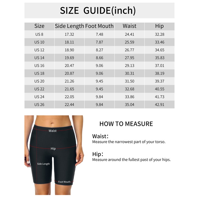 Mycoco Pantalones cortos de natación largos para mujer, UPF 50+,