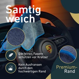 Aurum-Performance® Lackschonende Mikrofasertücher (400GSM, 6er Set) Autopflege Microfasertuch mit extremer Saugkraft – 100% fusselfreie Poliertücher – Auto Microfasertücher 40x40cm